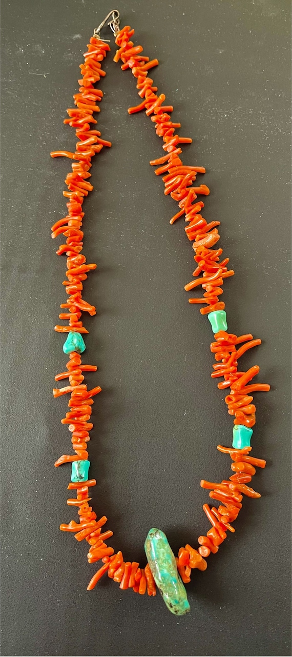 Beautiful coral and turquoise necklace