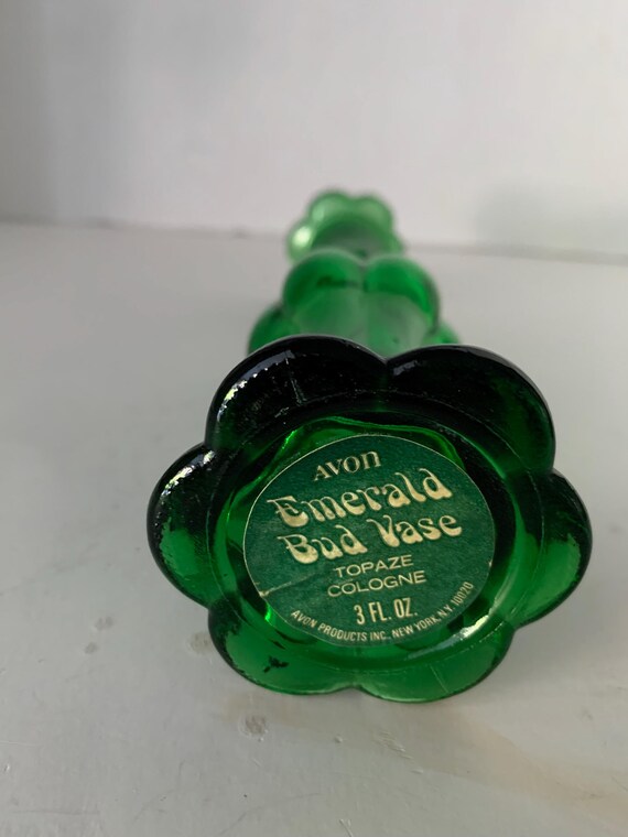 Vintage Avon Topaze Cologne Emerald Bud Vase View 3