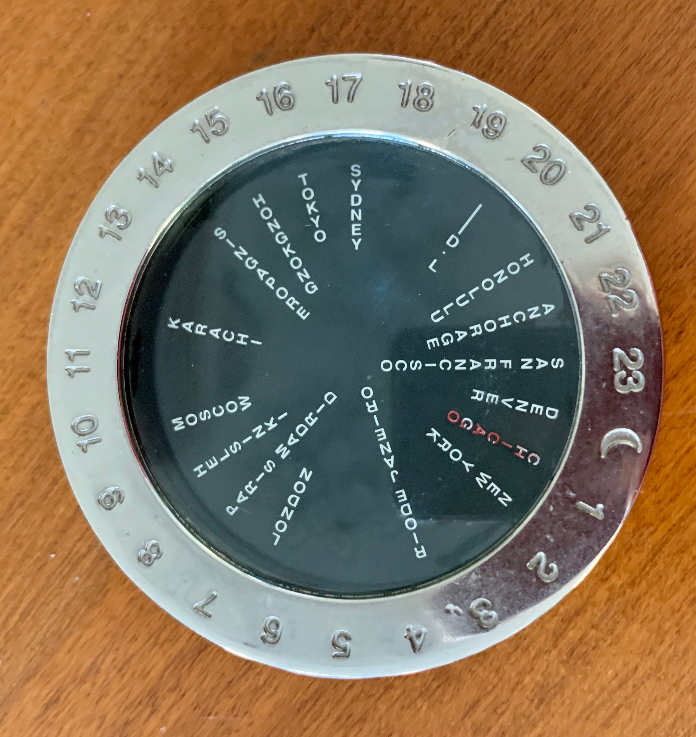 Vintage Time Zone Clock Paperweight