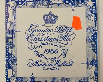 Vintage Collectible Christmas Delft Tile Collection 1986 through 1994 9 Tiles Available
