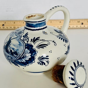 Vintage Delft Blue and White Bols Liquor Bottle/Decanter/Jug/Vessel