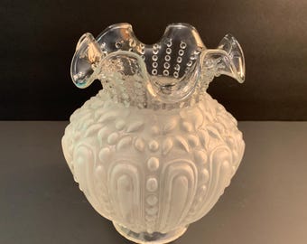 Antique Victorian-style Frosted-to-Clear Glass Lamp Shade
