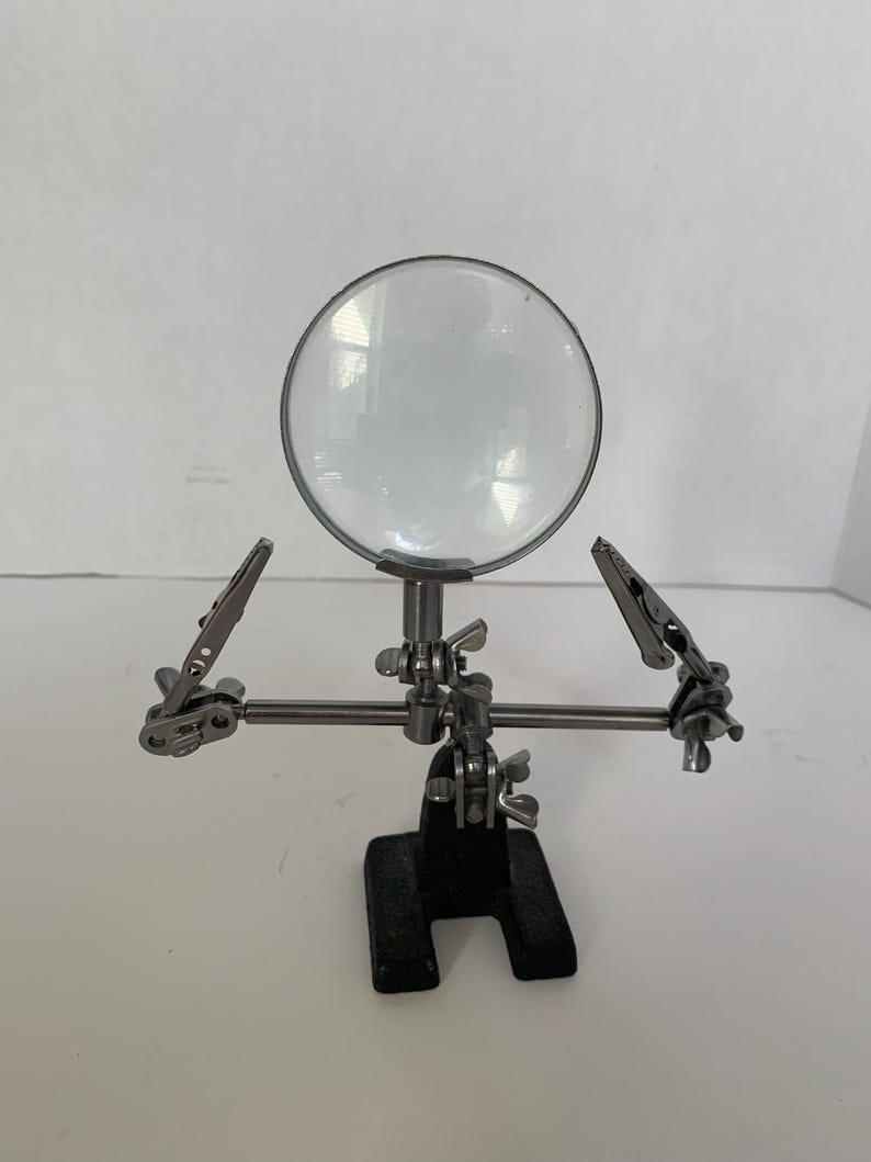 Vintage Adjustable Magnifying Glass With Clamps for Jewelry Making