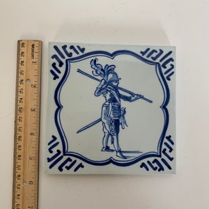 Vintage Delft Blue and White Ceramic Tile from Delft