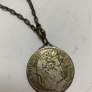 Antique 1840 Louis Philippei 5 Francs Coin Key Chain