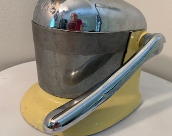 Vintage Rival Juice-O-Mat 1950s Yellow and Chrome Fruit Juicer