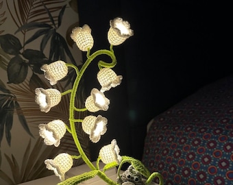 Virkad blomma, Muguet, Totoro, Ljus, Dekorationslampa, Sovrumslampa, Mysig lampa, Boho-stil belysningsgåva, Stämningsljus för heminredning