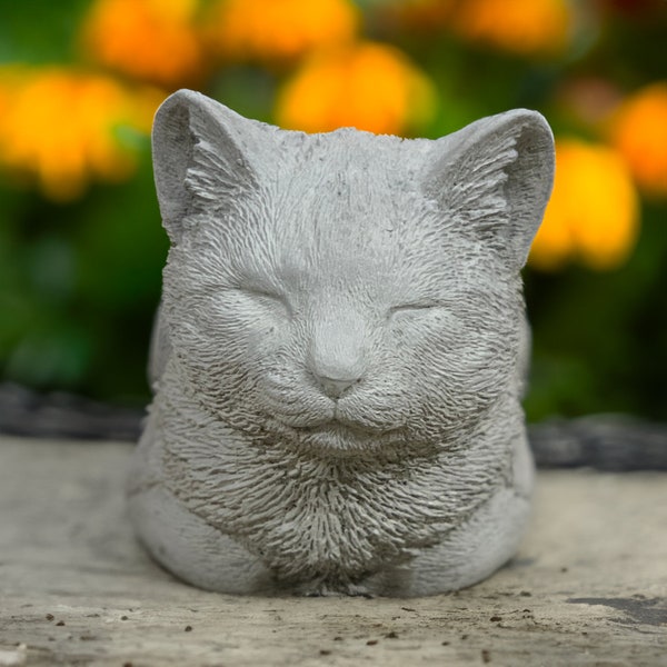 Sleeping Cat Garden Ornament Etsy