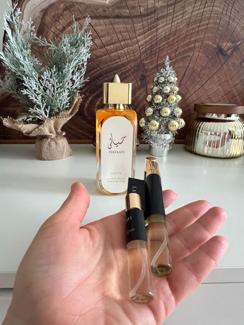 Hayaati Gold Elixir Lattafa Perfumes Sample: 2,5,10 ML Atomizer/arabian ...