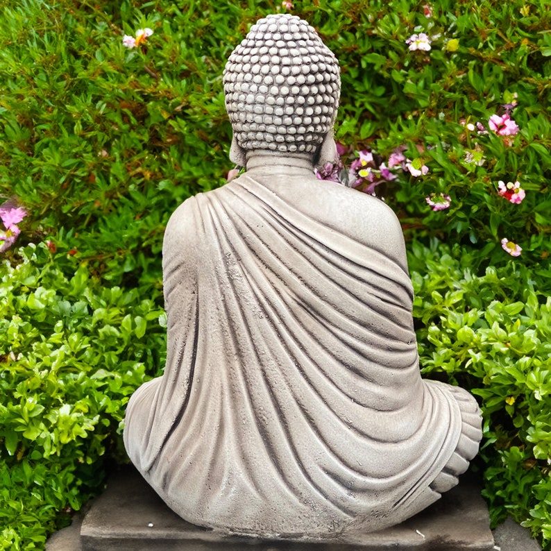 Large Japanese Concrete Buddha Statue Cement Buddha Figurine for Meditation Outdoor Buddha Decor