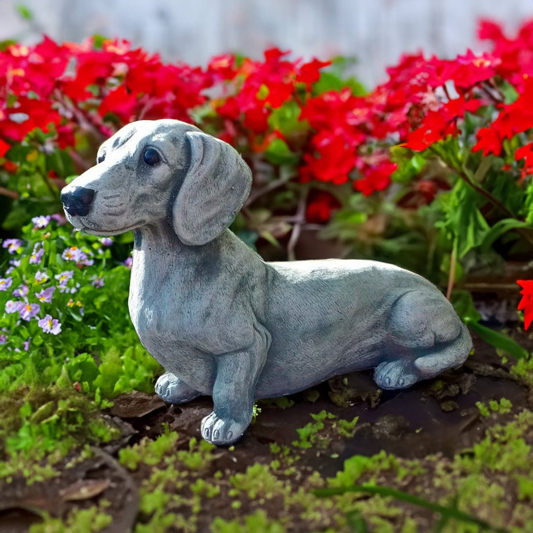Realistic Dachshund Figure Concrete Dog Statue Cement Dachshund Statue