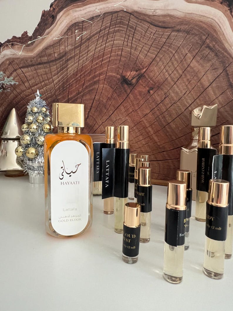 Hayaati Gold Elixir Lattafa Perfumes Sample: 2,5,10 ML Atomizer/arabian ...
