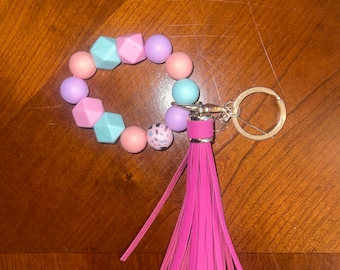 Pink Keychain Ring