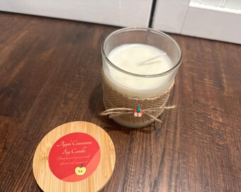 Apfel Zimt Sojakerze - groß