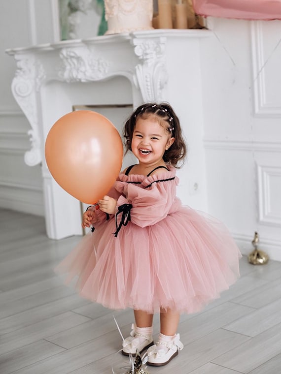 chinese dress ladies Bimbalo Made In Italy pink Tweed Baby Girls Dress – labavettainc main image 0