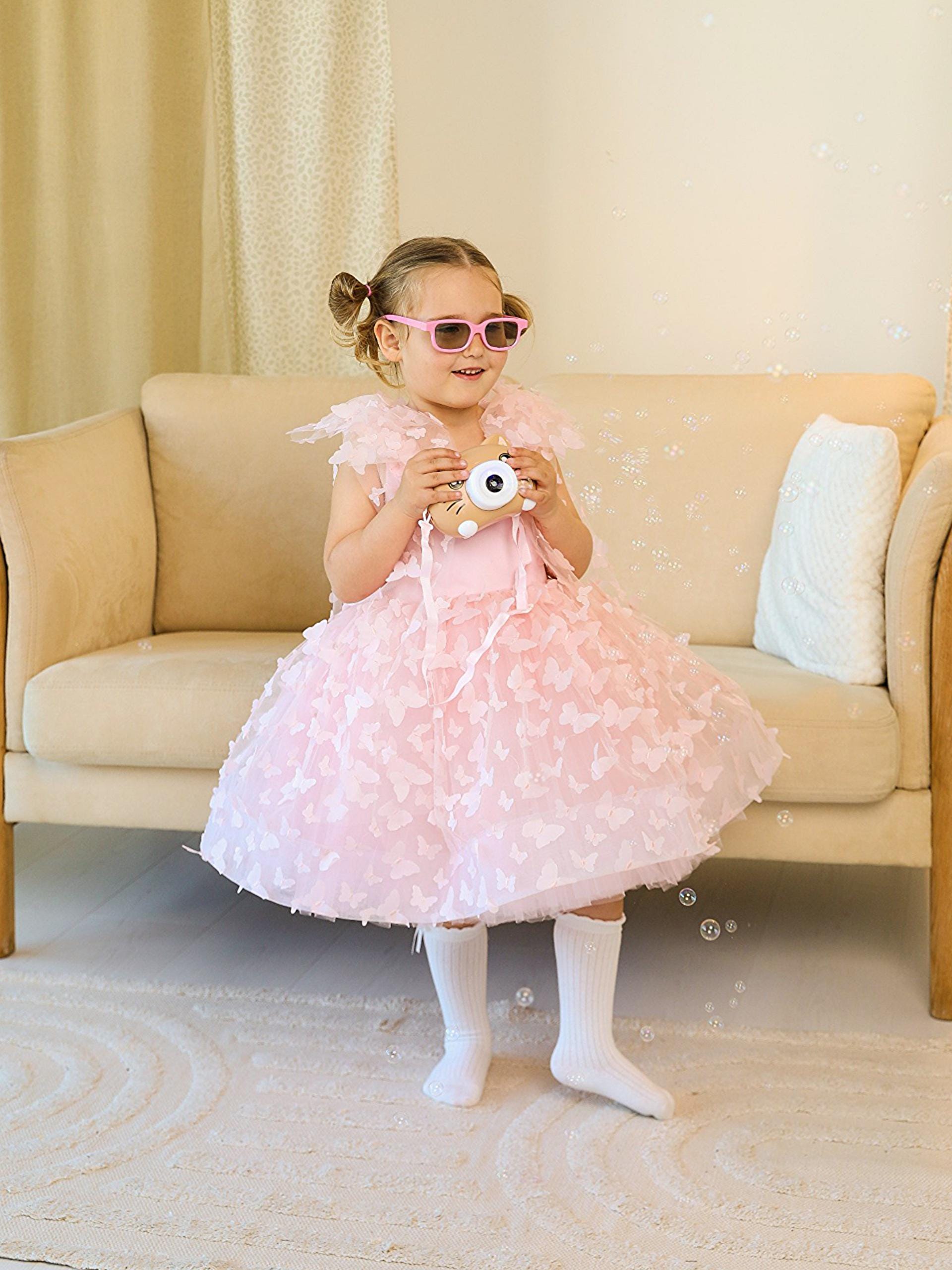 Abito Da Principessa Per Bambina Con Farfalla – Tulle, Scollo A V, Senza Maniche, Blu, Taglia 3-4 Anni - 2