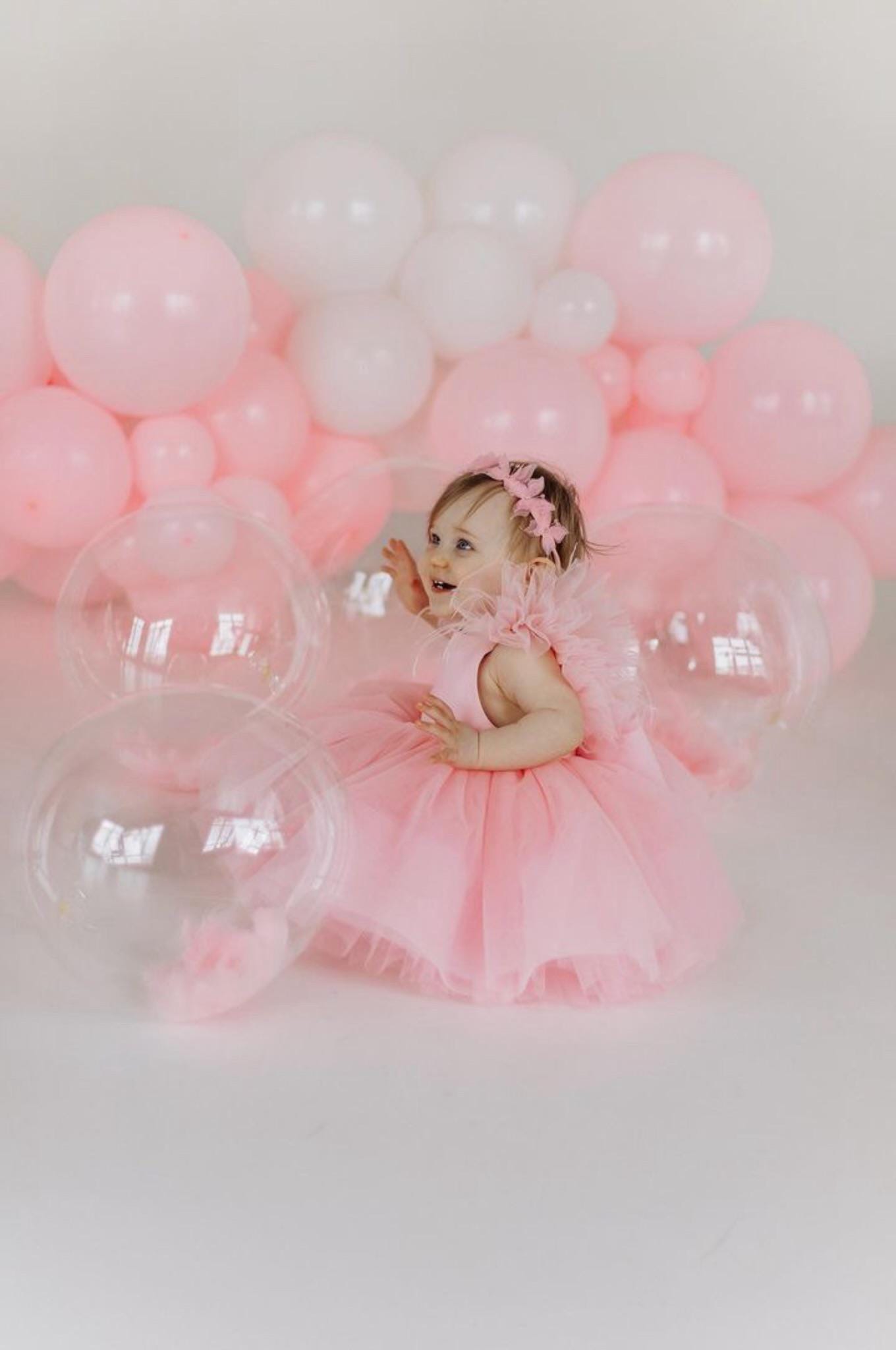 First birthday dresses, one year dress, light pink baby girl toddler dress special occasions Infant birthday party outfit Photoshoot dress
