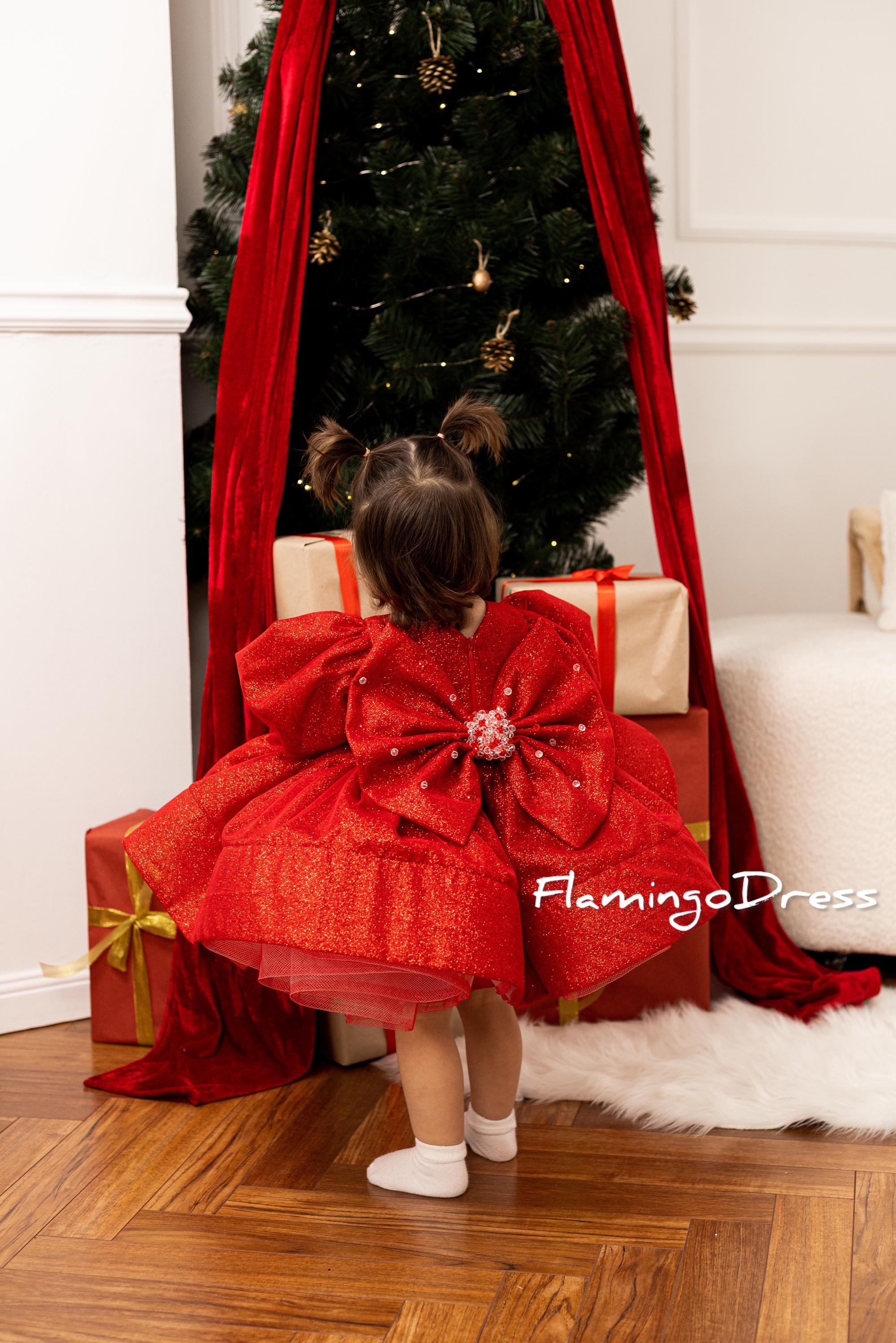 puffy christmas dresses SSYS The Everly Scallop Trim Puff Sleeve Shift Dress In Red Plaid