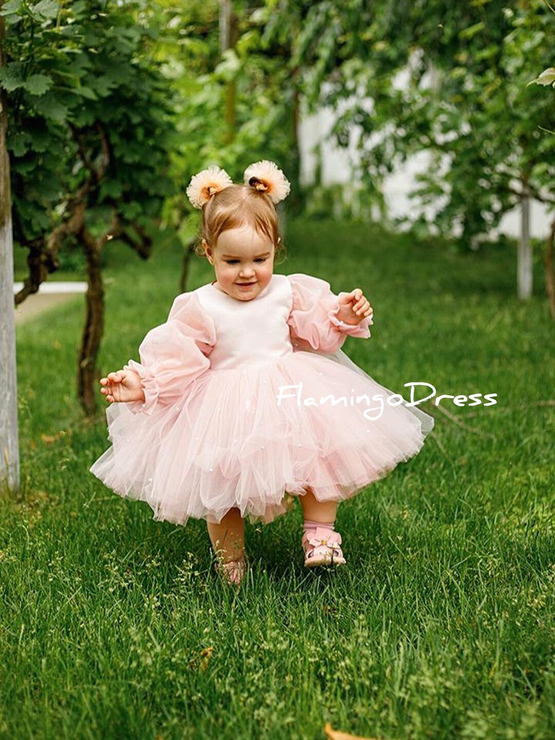Pink Baby Pageant Dress Special Occasion First Birthday Dress for Girl