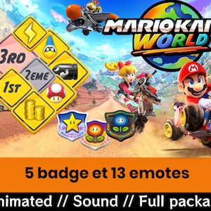Mario Kart World Emotes Pack / 8 Twitch, emotes for Twitch, Discord