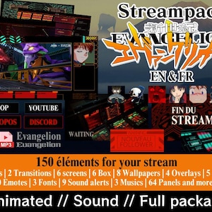 Peut inclure: Un pack de téléchargement numérique pour les streamers Twitch mettant en scène la série d'anime Neon Genesis Evangelion. Le pack comprend 150 éléments, dont des alertes, des transitions, des écrans, des boîtes, des fonds d'écran, des superpositions, des badges, des émoticônes, des polices, des alertes sonores, de la musique et des panneaux. Le pack est disponible en anglais et en français.