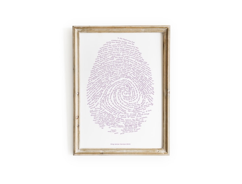 Christ Fingerprint Art Purple Christian Print, Jesus Thumbprint Vintage ...