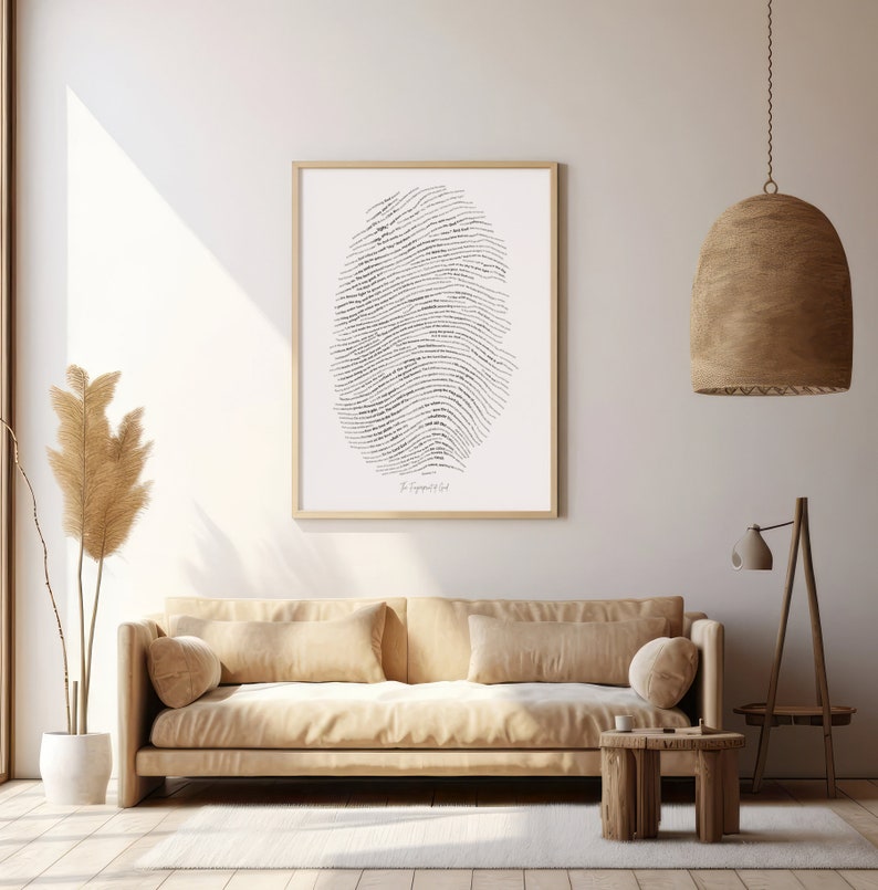 Christ Fingerprint Art Print, Jesus Thumbprint Modern Christian Bible