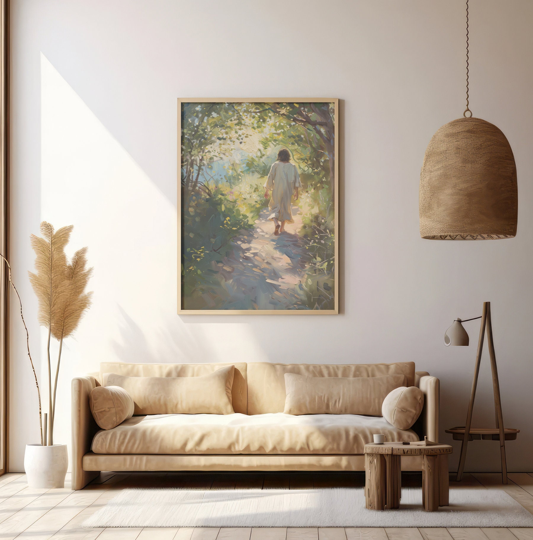 Jesus Christ Portrait Watercolor Print, Large Christian Home Decor Wall ...