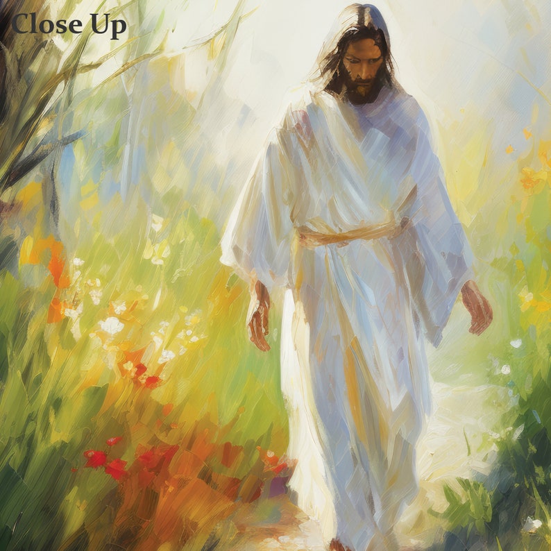Jesus Christ Walking Watercolor Print, Large Christian Home Artwork ...