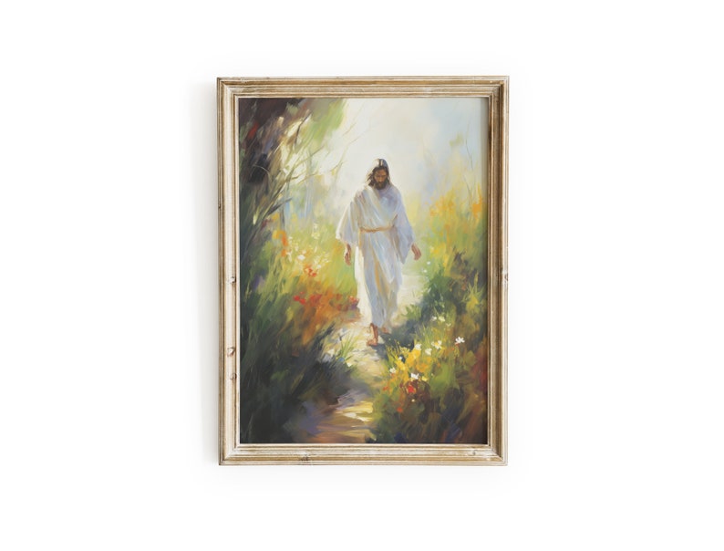 Jesus Christ Walking Watercolor Print, Large Christian Home Artwork ...