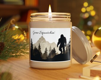 Sasquatch Silhouette Soy Wax Candle: PNW Aroma, Forest Scent, Relaxing Nature-Inspired Fragrances