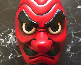 Urokodaki Japanese Anime Mask. Handmade with custom colors. Art for collection or cosplayer.
