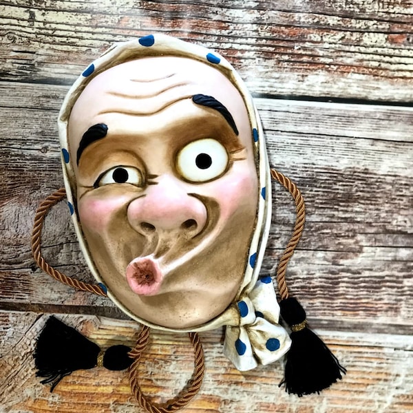 Traditional Japanese Hyottoko Mask. Handmade art collection. Custom colors. Wood mask. Japanese folklore.