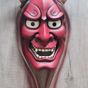 Handmade Hannya Mask: Traditional Japanese Folklore Wood Art