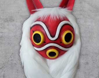 Anime Mask japanese Mono . Handmade with custom colors. Art for collection or cosplayer. Mask noke with synthetic hair and the cape is optio