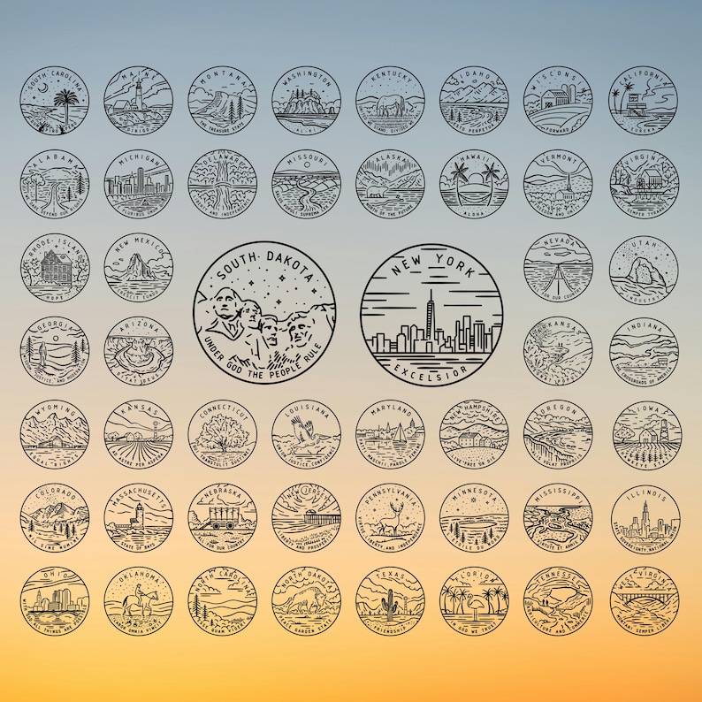 Engraved U.S. States Coaster Set: Custom Cork Coasters, Gift for ...