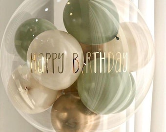 Ballon personnalisé gonflé à l'hélium | ballon transparent | Ballon surprise 18'' | Cadeau anniversaire original Livraison rapide France
