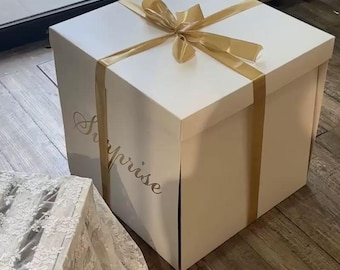 Gender Reveal Box Giant Surprise Box, Large XXL Surprise Box丨Gender Reveal Party, Birthday, Baby Shower, Decoration Gift丨 Includes 5m Ribbon