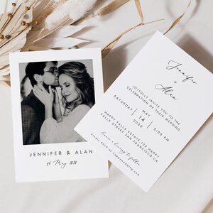 Minimalist Wedding Invitation Template, Modern Invitation Template, Simple Wedding Invitation Template, Download Printable, Invite image 1