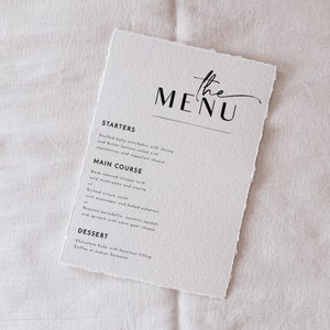 Minimalist Wedding Menu Template, Modern Script Wedding Dinner Menu, Wedding Menu Template, Printable Menu Card, Instant Download, Digital image 7