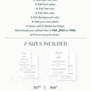 Minimalist Wedding Invitation Template, Modern Invitation Template, Simple Wedding Invitation Template, Download Printable, Invite image 4