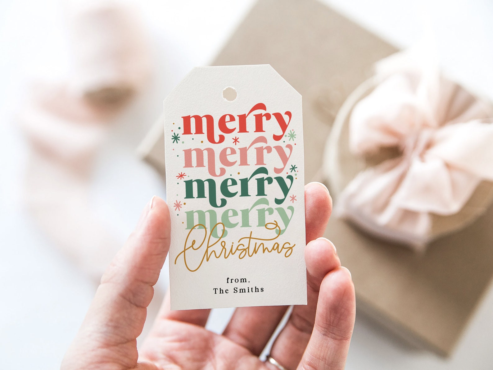 Merry Christmas Gift Tag Printable, Printable Christmas Gift Tag ...