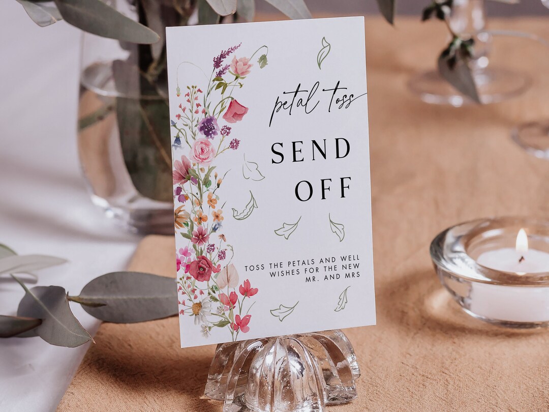Petal Send Off Petal Toss Sign Template, Modern Petal Toss Send off Sign, Minimalist ...