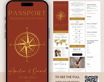 Digital Wedding Invitation Website: RSVP, Map, Countdown (Canva Template)