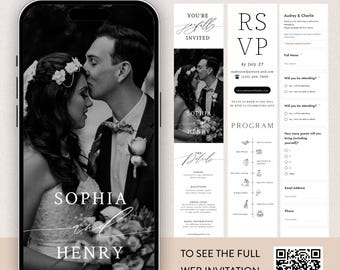 Digital Wedding Invitation Website: Editable Canva Template with RSVP