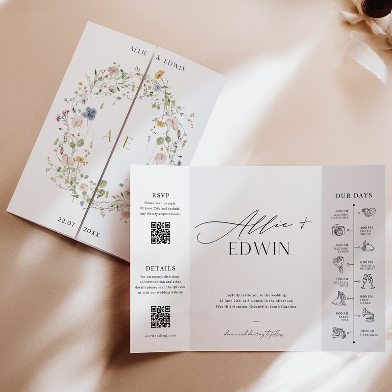 Wedding Invitation Template - Etsy UK