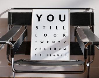 Art print: | Sayings poster | "Eye test" | Funny poster | Typo funny | Black and white | Gift