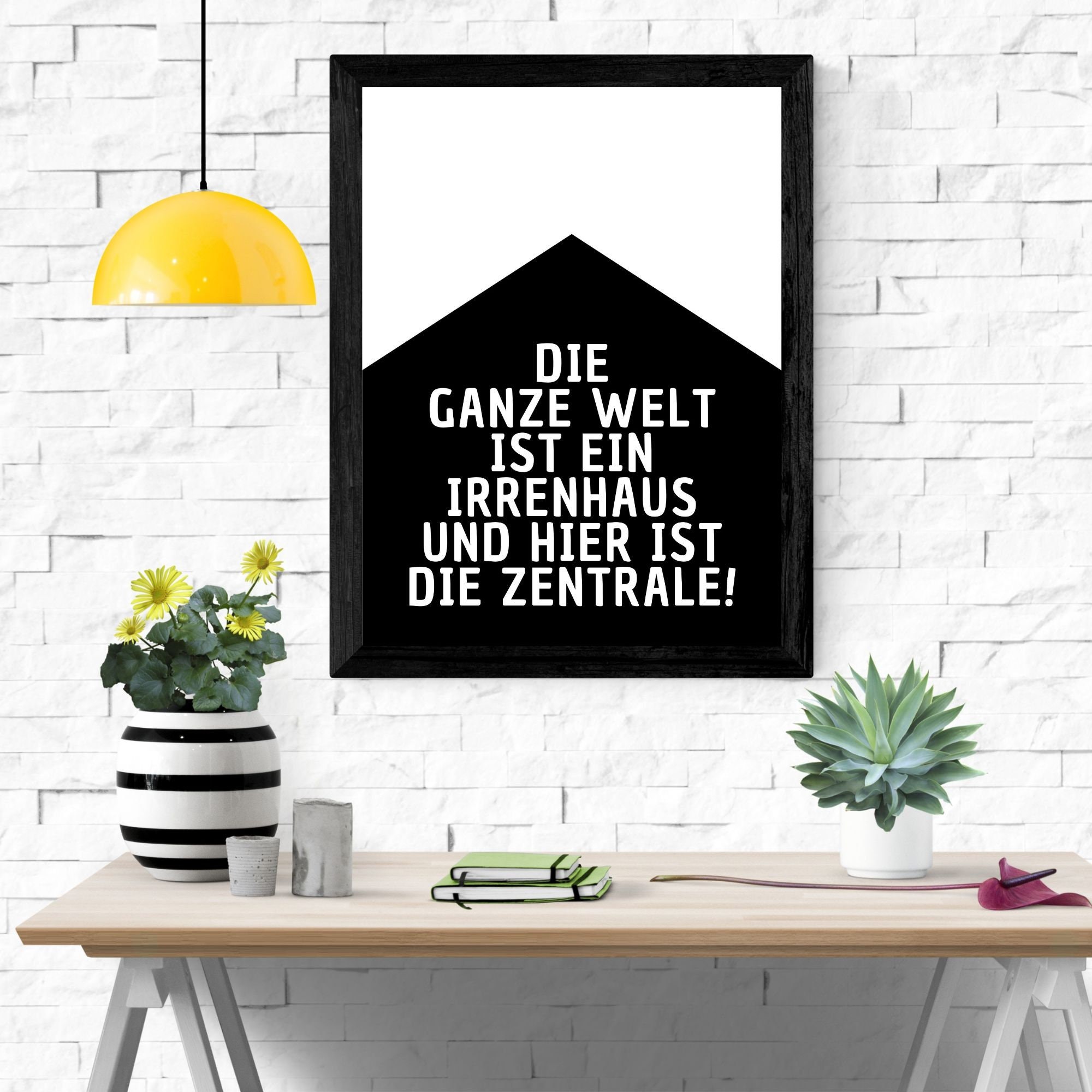 Kunstdruck Sprüche Poster "IRRENHAUS" Lustiges Poster