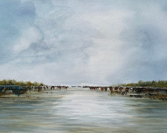 Abstract Bayou Waters • 8x10 Fine Art Print • Original Watercolor Painting Print • Landscape art