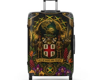 Jamaican Heritage Hard-shell Suitcase | "Out of Many, One People" Reggae Culture Backpack